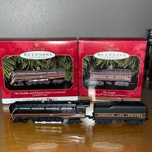 [Hallmark] Lionel 746 Norfolk and Western Steam Locomotive & Tender Ornaments